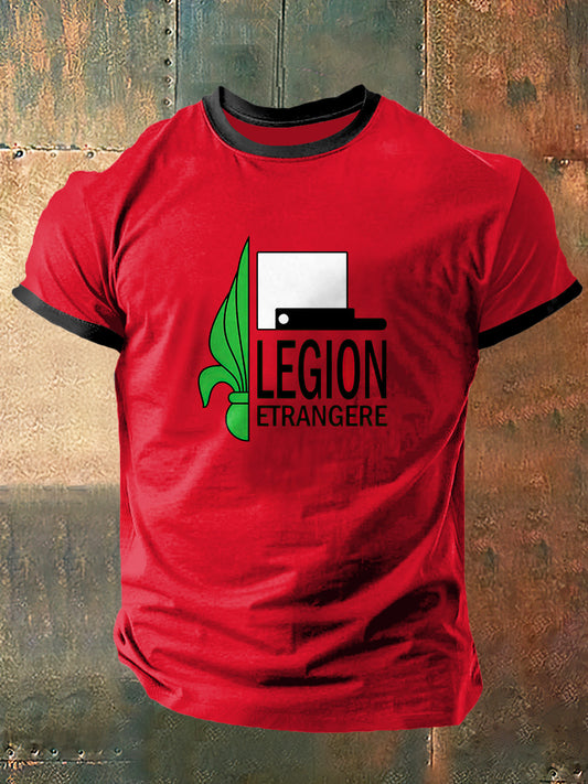 Legion Etrangere Print Vintage Fashion T-shirt à manches courtes pour hommes