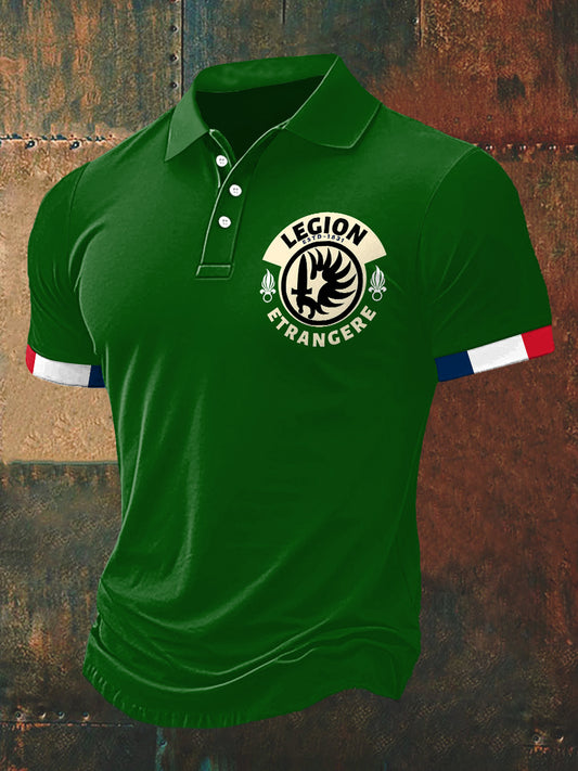 T-shirt à manches courtes Legion Etrangere Print Polo Neck Homme