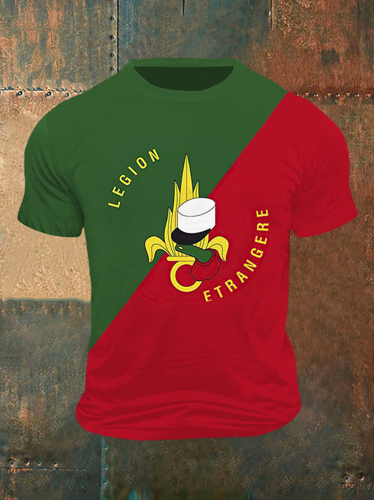 T-shirt à manches courtes Legion Print Vintage Fashion pour hommes