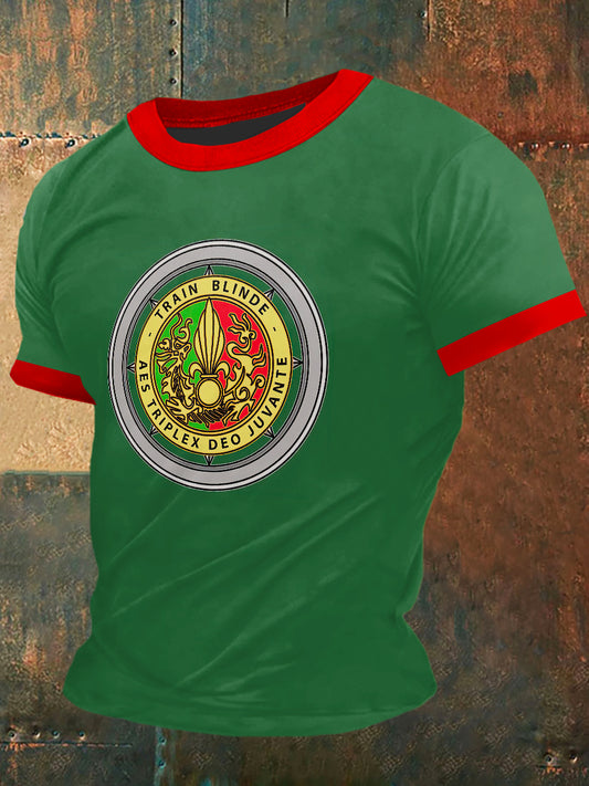 Train Blinde Imprimer Vintage Fashion T-shirt à manches courtes pour hommes