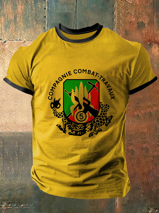 T-shirt à manches courtes pour homme Compagnie Combat-Travaux Print Vintage Fashion