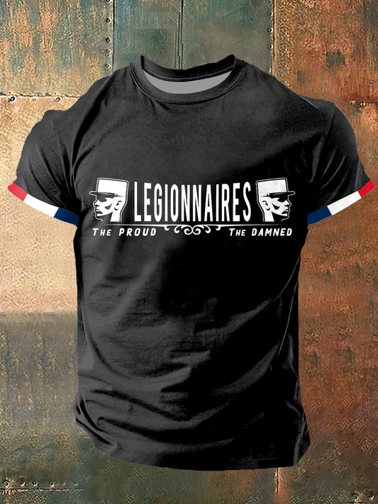 Men's Legionaires Imprimer Vintage Fashion T-shirt à manches courtes