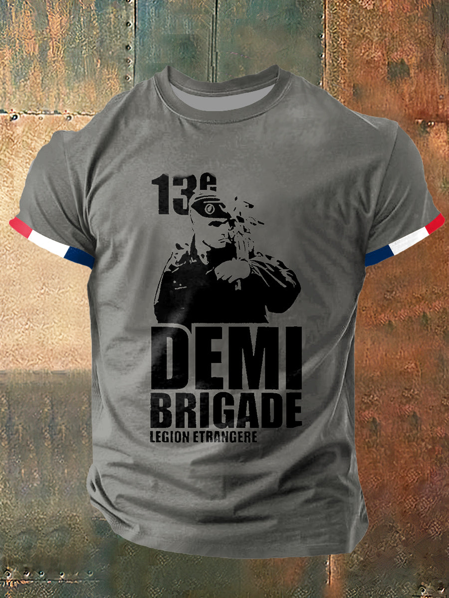 T-shirt à manches courtes 13 Eme DEMI Print Vintage Fashion pour hommes