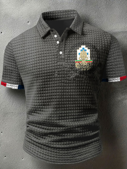 T-shirt à manches courtes à col polo imprimé 13rd DBRI pour homme