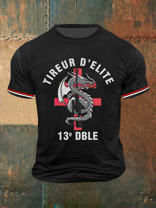 T-shirt à manches courtes Trieur D'Elite 13 DBLE Print Vintage Fashion Homme