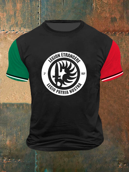 Legion Etrangere Print Vintage Fashion T-shirt à manches courtes pour hommes