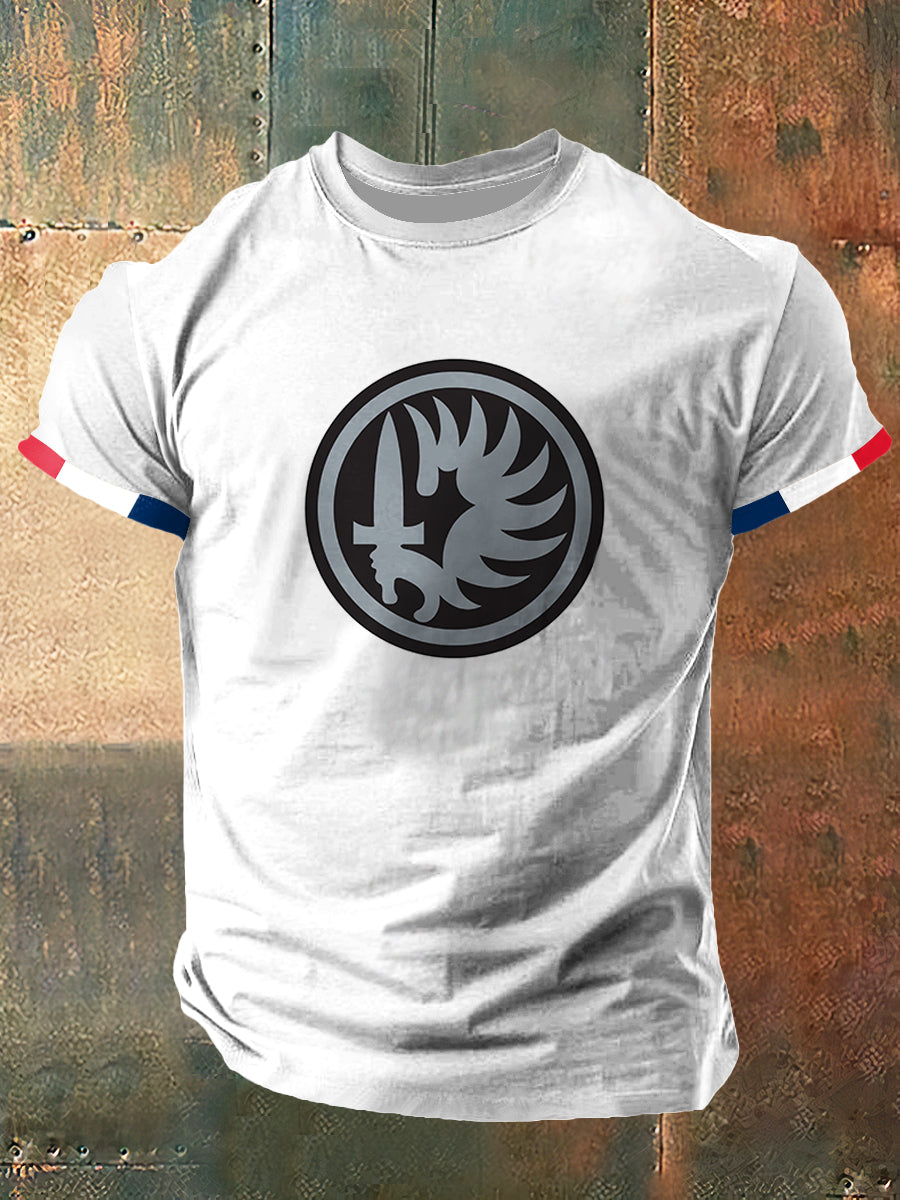 T-shirt à manches courtes Legion Print Vintage Fashion pour hommes
