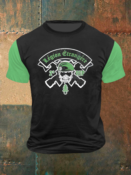 Legion Etrangere Print Vintage Fashion T-shirt à manches courtes pour hommes