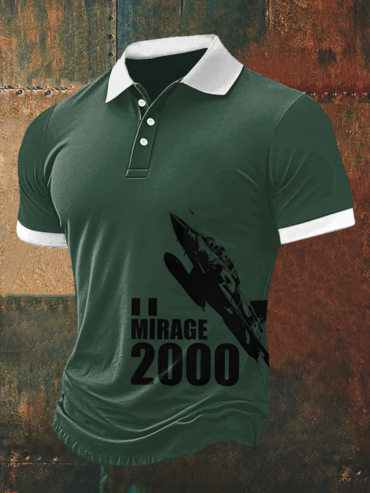 T-shirt manches courtes Mirage 2000 Print Polo Neck Homme