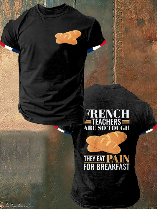 T-shirt à manches courtes Bread Print Vintage Fashion pour hommes
