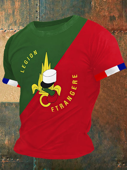 T-shirt à manches courtes Legion Print Vintage Fashion pour hommes