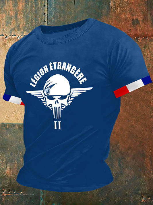 Legion Etrangere Print Vintage Fashion T-shirt à manches courtes pour hommes
