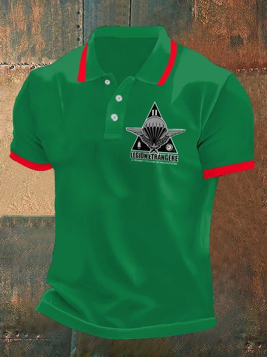 T-shirt à manches courtes Legion Etrangere Print Polo Neck Homme