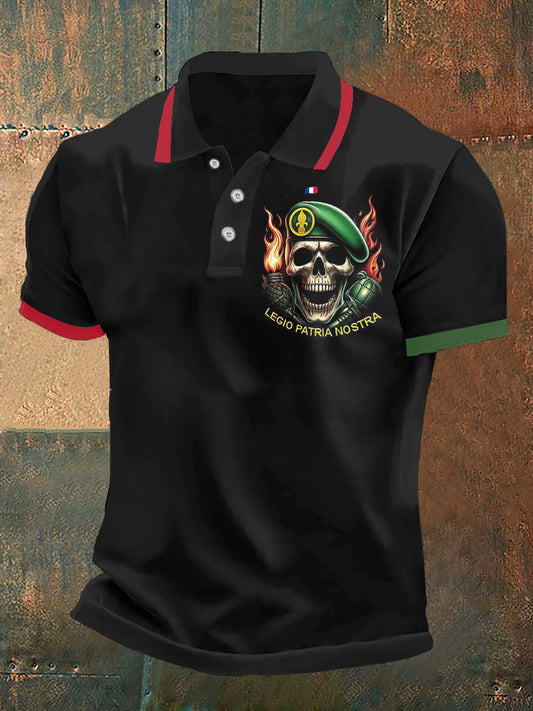 T-shirt à manches courtes Legio Patria Nostra Print Polo Neck Homme