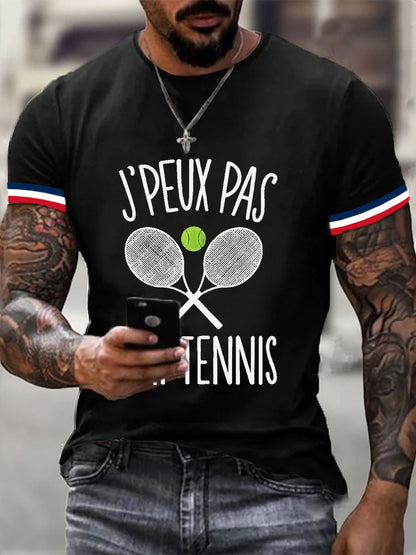 T-shirt décontracté imprimé tennis pour femmes