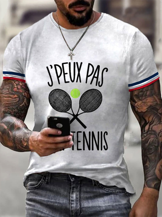 T-shirt décontracté imprimé tennis pour femmes