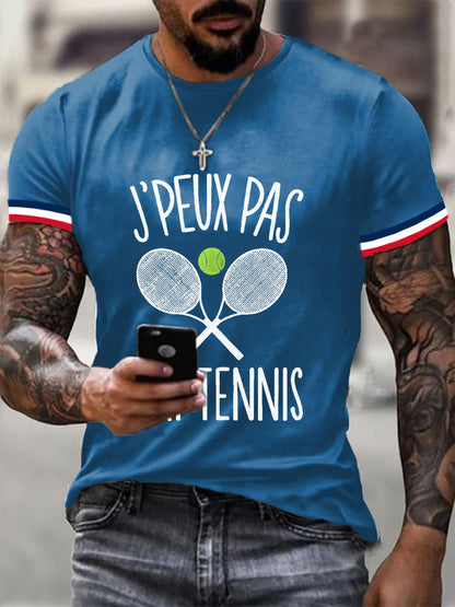 T-shirt décontracté imprimé tennis pour femmes