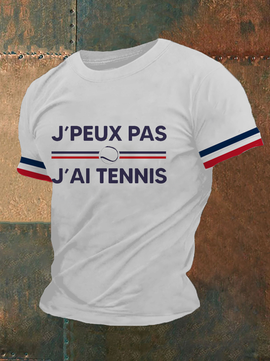 T-shirt décontracté imprimé tennis pour femmes