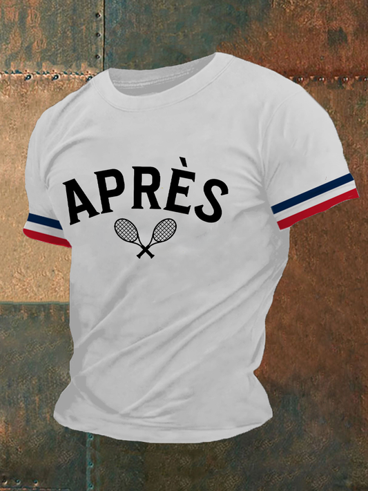 T-shirt décontracté imprimé tennis pour femmes