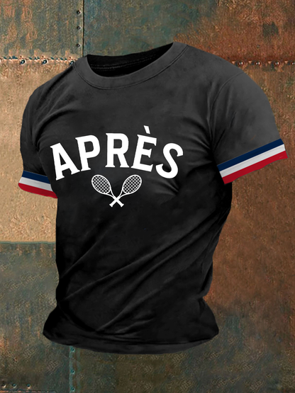 T-shirt décontracté imprimé tennis pour femmes