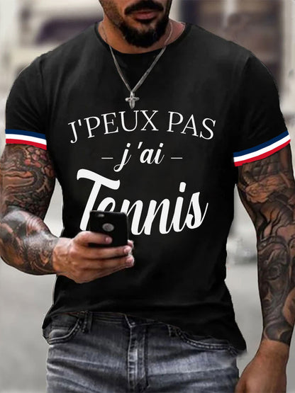 T-shirt décontracté imprimé tennis pour femmes