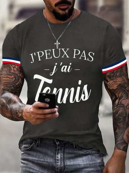 T-shirt décontracté imprimé tennis pour femmes