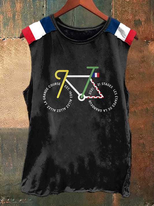 Débardeur sans manches à la mode Vintage Bike Print pour hommes
