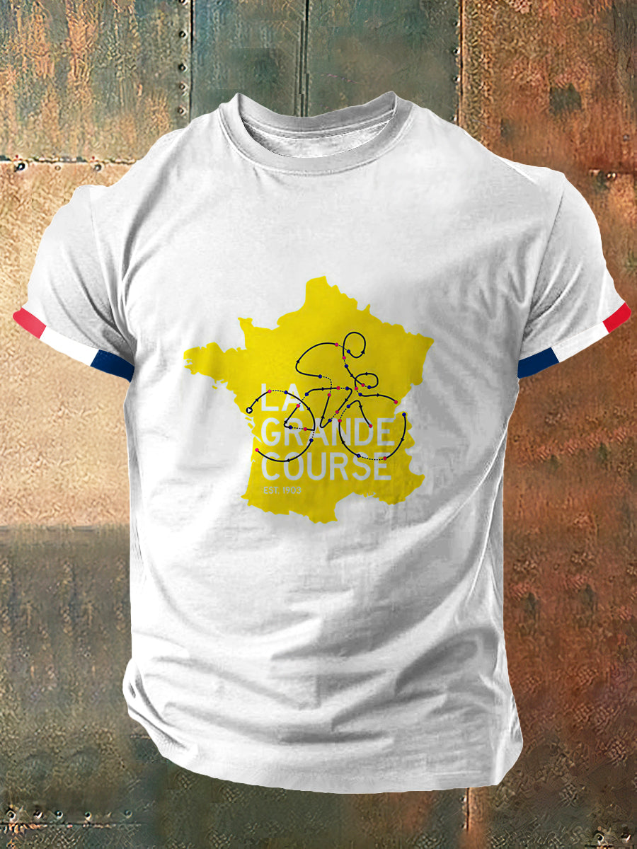 La Grande Course Imprimer Vintage Fashion T-shirt à manches courtes pour hommes