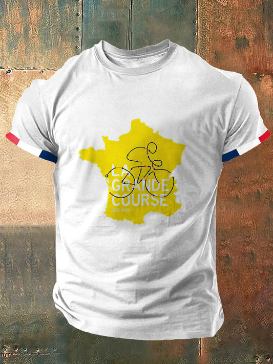 La Grande Course Imprimer Vintage Fashion T-shirt à manches courtes pour hommes