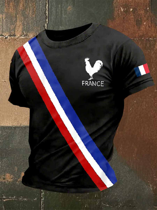 T-Shirt Imprimé À Manches Courtes Le Coq Gaulois Homme