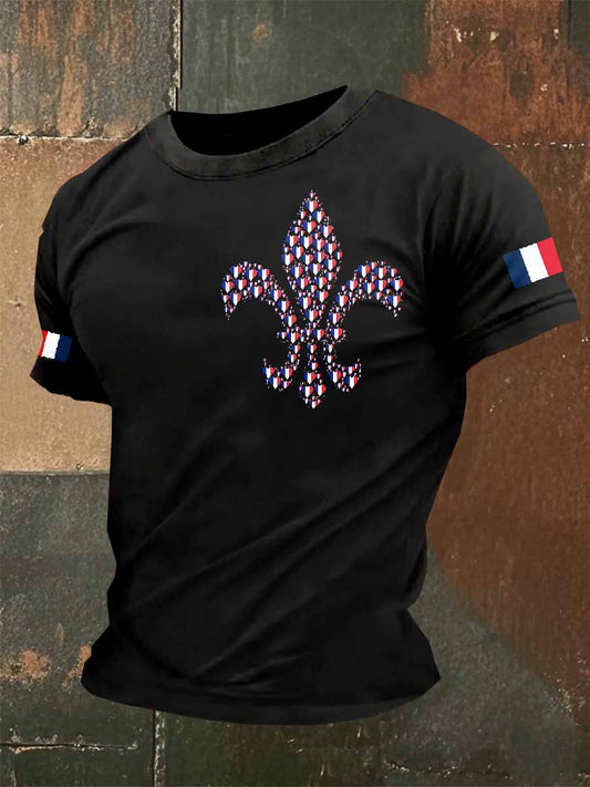T-shirt imprimé à manches courtes Si Ce Drapeau Te Dérange Homme