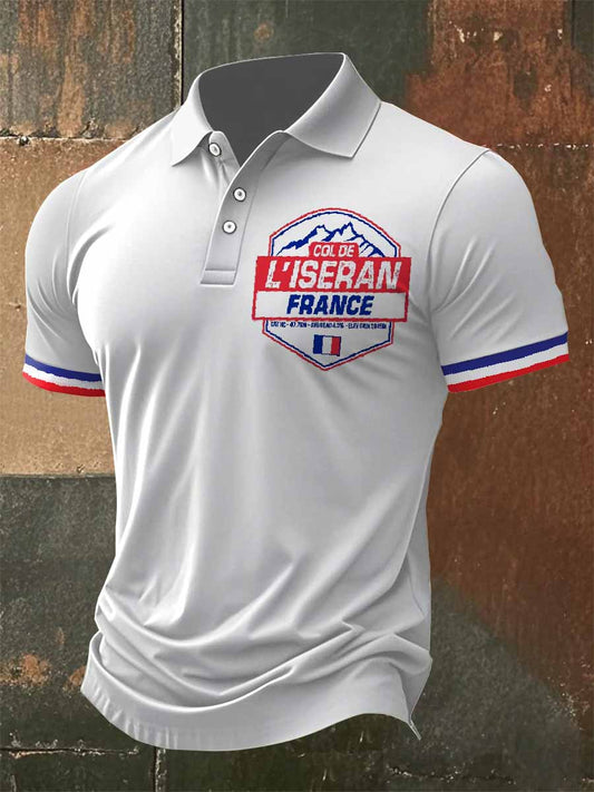 Polo Décontracté À Imprimé Rétro