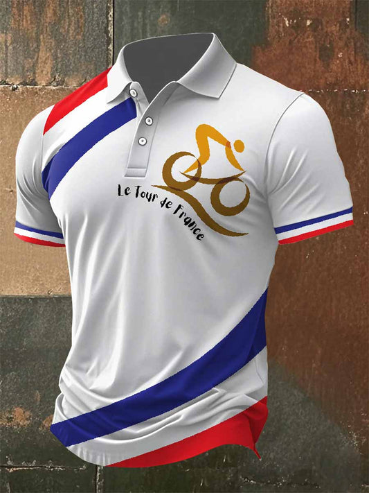 Polo Décontracté À Imprimé Rétro