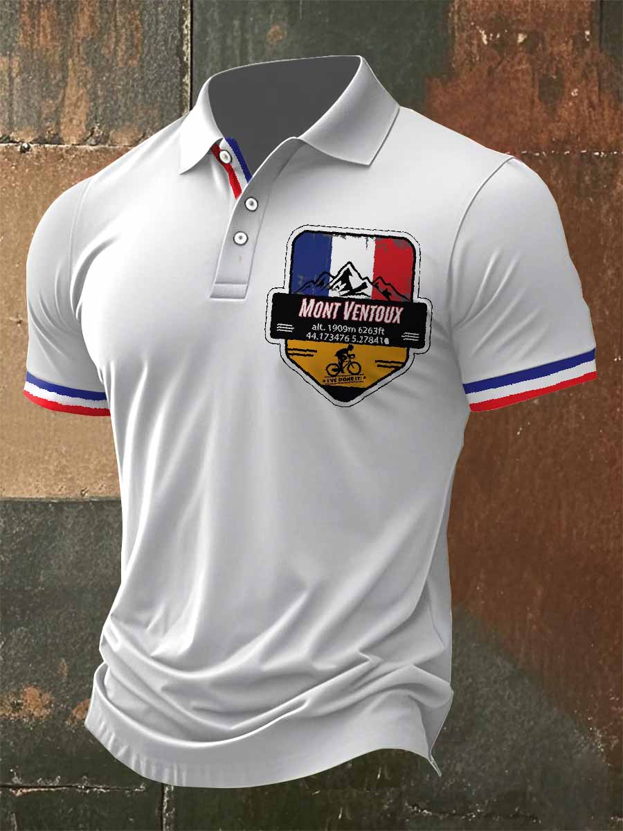 Polo Décontracté À Imprimé Rétro