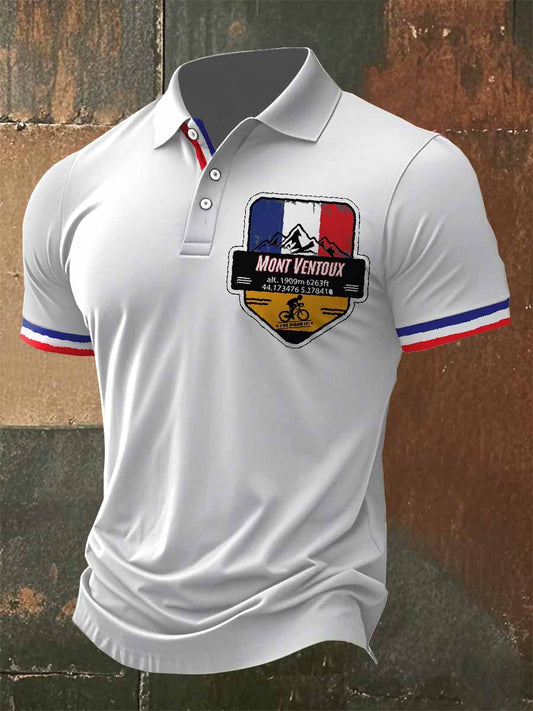 Polo Décontracté À Imprimé Rétro