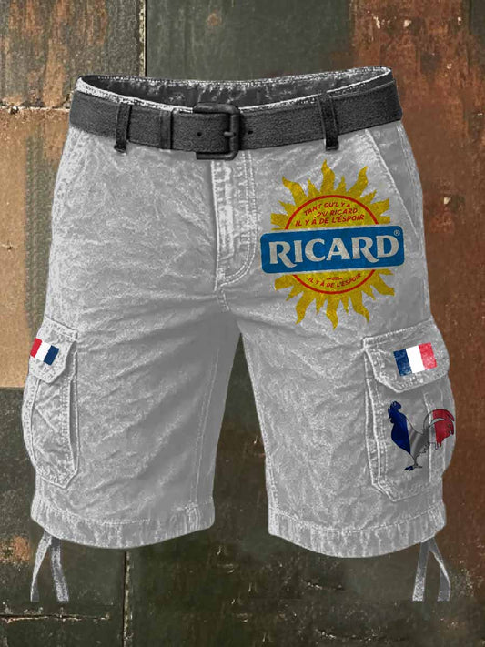 Homme Vintage Imprimé Casual Cargo Shorts