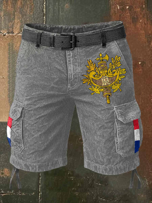 Homme Vintage Imprimé Casual Cargo Shorts