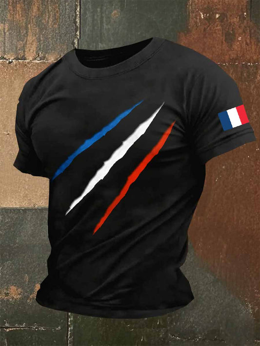 T-Shirt Décontracté À Imprimé Rétro Pour Homme