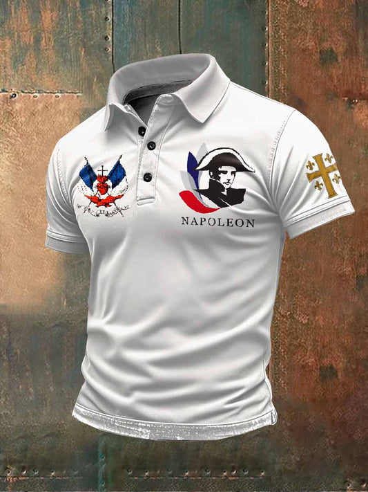 Polo Imprimé Illustration Rétro Pour Homme
