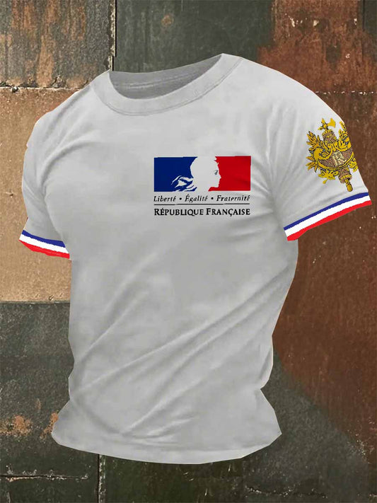 T-Shirt Décontracté À Imprimé Rétro Pour Homme