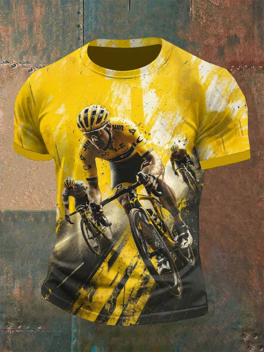 T-Shirt Décontracté À Imprimé Rétro Pour Homme