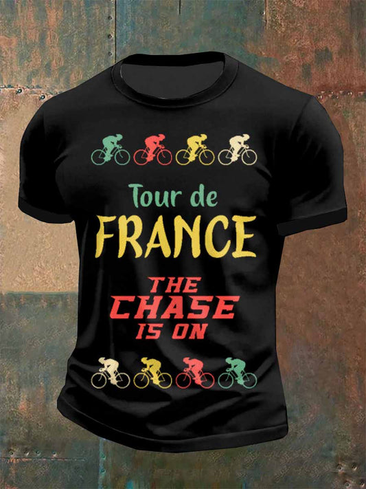 T-Shirt Décontracté À Imprimé Rétro Pour Homme