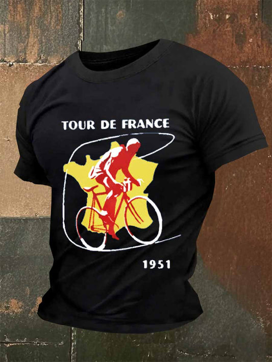 T-Shirt Décontracté À Imprimé Rétro Pour Homme
