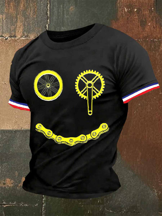 T-Shirt Décontracté À Imprimé Rétro Pour Homme