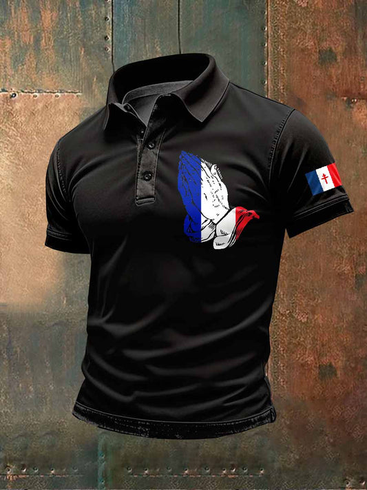 Polo Imprimé Illustration Rétro Pour Homme