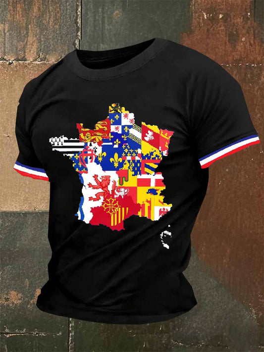 T-Shirt Décontracté À Imprimé Rétro Pour Homme