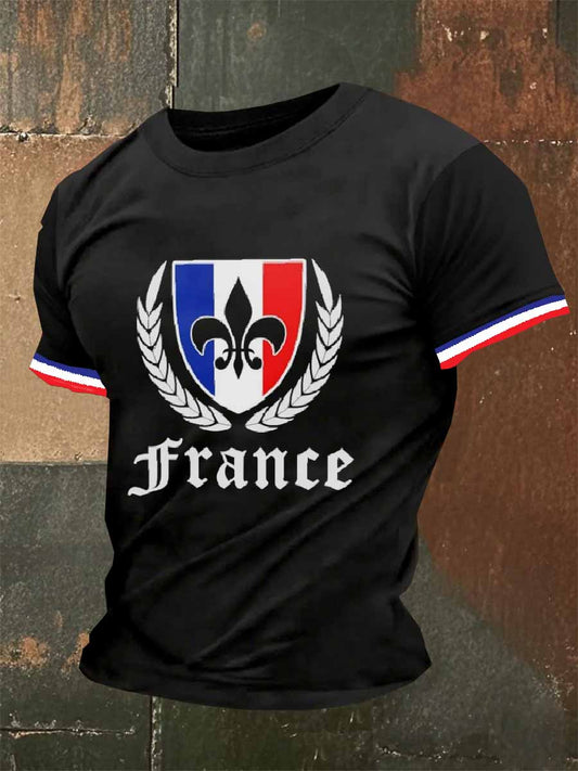 T-Shirt Décontracté À Imprimé Rétro Pour Homme