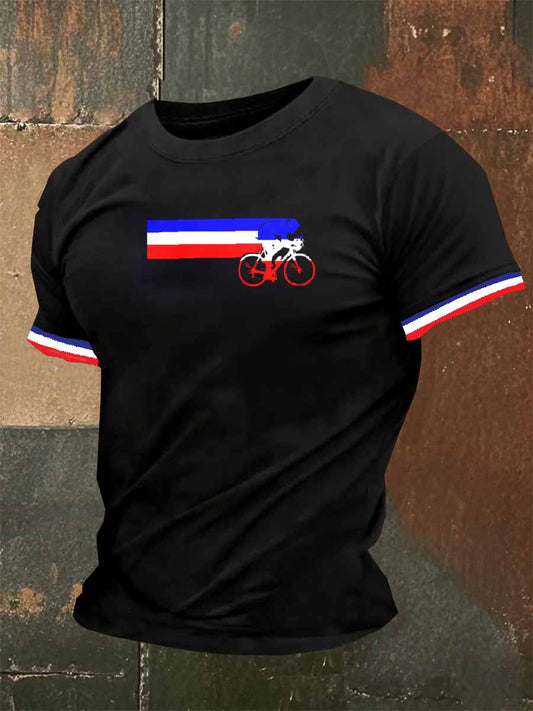 T-Shirt Décontracté À Imprimé Rétro Pour Homme