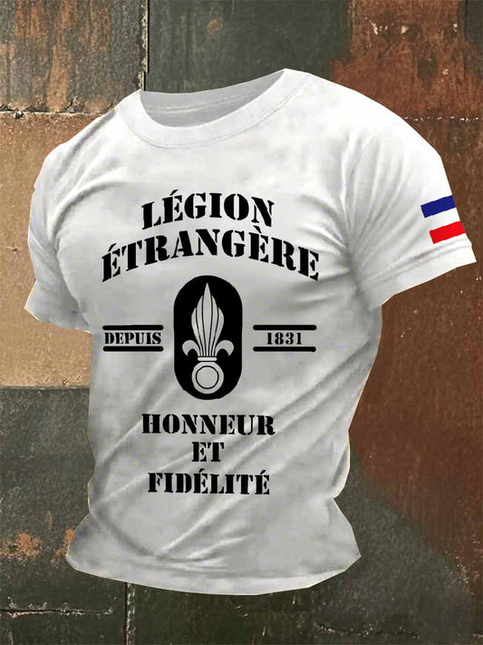 T-Shirt À Manches Courtes Style Militaire Français Vintage Pour Homme