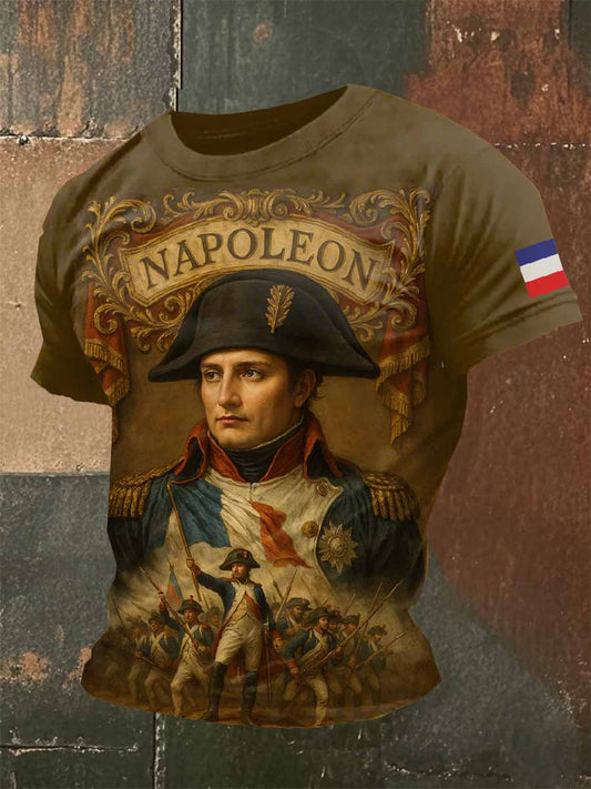 T-Shirt Rétro À Manches Courtes Napoléon Pour Homme